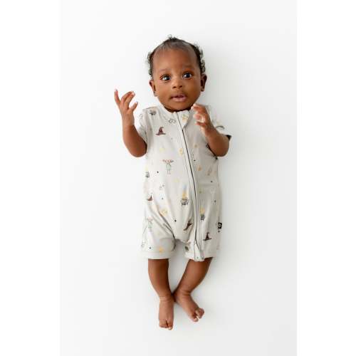 Zipper Shortall Romper in Starry Icon