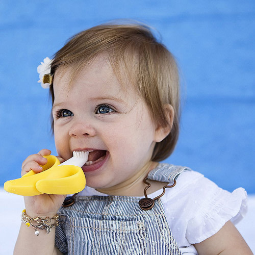 Baby Banana - Teether & Infant Training Toothbrush - Yellow