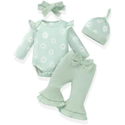 Renotemy Newborn Baby Girl Clothes Fall Winter Outfits Preemie-12Months