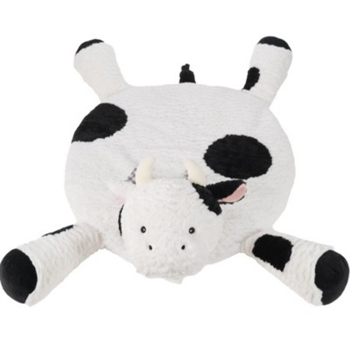 Bearington Lil' Gilly 30 Inch Cow Tummy Time Mat - Cow Baby Blanket - Cow Pillow for Baby