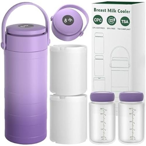 Portable Breast Milk Cooler Bottle with Touch Temp Display for Travel