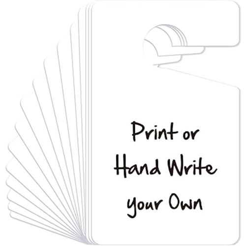 50pcs Blank Parking Permit Hang Tag,Blank Write-On Door Knob Hanger Tags,DIY PVC Plastic Rearview Mirror Hanging Pass,Tear & Water Resistant Permanent or Temporary Car Tags (White)
