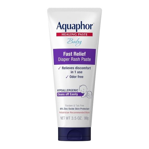 Aquaphor Baby Diaper Rash Paste with Zinc Oxide, Talc Free, 3.5 OZ
