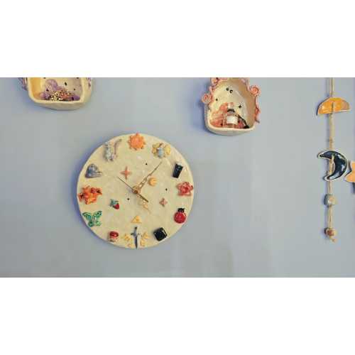 Handmade Ceramic Charm Clock: Unique Home Decor Pottery Gift
