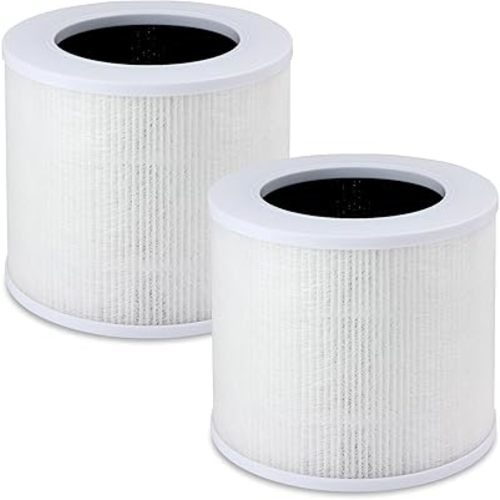 2 Pack Core Mini Replacement Filter Compatible with LEVOIT Core Mini Air Purifier, 3-in-1 HEPA Filters High-Efficiency Activated Carbon Replace Part Mini-RF Mini-P (White)