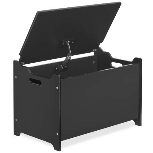 Evolur Wooden Toy Chest Organizer, Matte Black