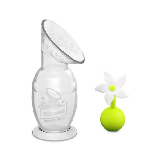 Haakaa Breast Pump with Suction Base and White Flower Stopper - 5oz
