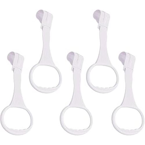 5pcs WalkAssistant Crib Pull Rings for Infant Toddlers Practice Tool (White)
