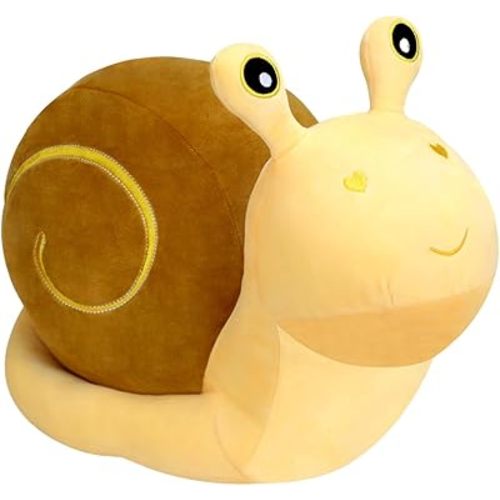 Snail Plush Pillow Toy Cute Stuffed Animal Snail Plush Kawaii Soft Decor Plushies Doll Gifts for Adults Kids Boys Girls Room Decor (Yellow 17.7 Inch)