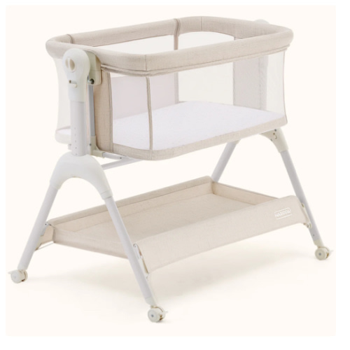 HARPPA Cuddly Sway | 3-in-1 Rocking Baby Bassinet & Bedside Sleeper with Anti-Reflux Mattress for Newborns | Attaches to Bed, Adjustable Height, Tool-Free Setup, Portable Wheels, CPSC Certified, Gentle Rocking Motion | Ideal for Infants, Safe Co-Sleeping