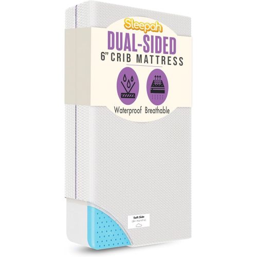 Sleepah 6” Crib & Toddler Bed Mattress Dual Sided Cooling Memory Foam – Waterproof Washable Breathable Soft Cotton Fabric – CertiPUR Firm Baby Mattresses - for Baby & Toddlers (Pink)