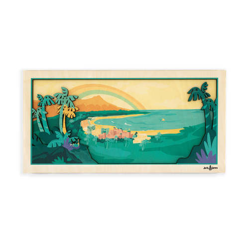 JACK RAINBOW OVER WAIKIKI LAYERED WALL ART