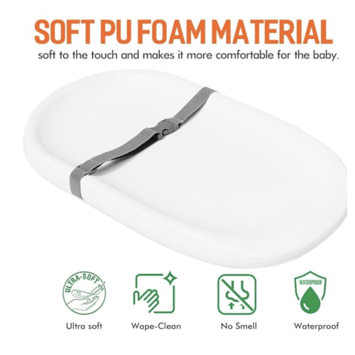 Baby Changing Pad,Waterproof & Easy to Clean, PU Foam Changing Pad on Table Topper for Changing Diaper and Dresser