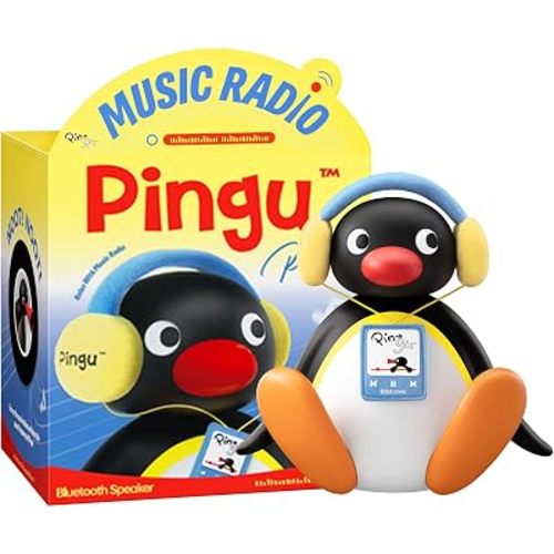Pingu Swinging Head Bluetooth Speaker, Cute Cartoon Portable Wireless Speaker, Rechargeable Desktop Speaker with Dynamic Sound for Home, Office & Gifts