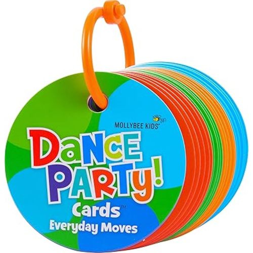 MOLLYBEE KIDS Preschool Dance Party Cards Everyday Moves, Gifts for Ages 3+, Toddler Travel Game and Activity