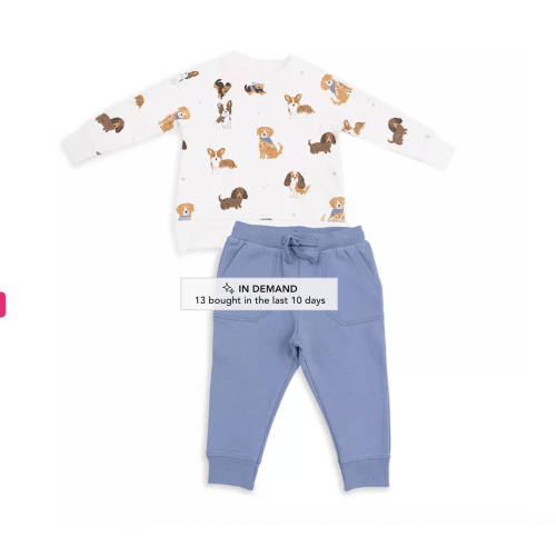 Best Friend Dogs French Terry Raglan Sweatshirt & Jogger Pant Set - Baby, Little Kid