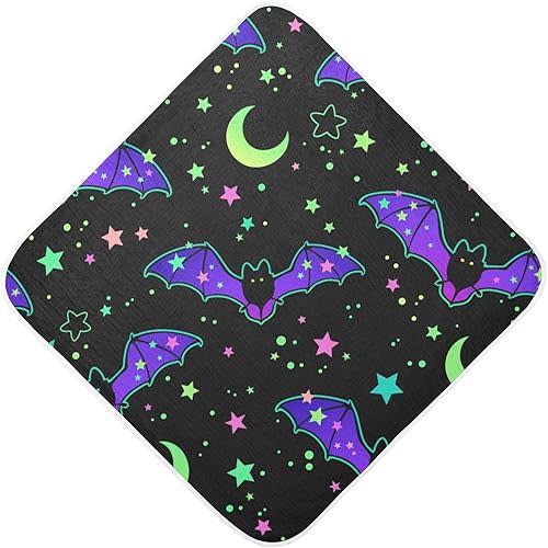 Halloween Bat Baby Towel, Ultra Soft Absorbent Cotton Baby Hooded Bath Towel for Newborn Baby Boy Girl, Toddler, Infant Registry Gift - 35 x 35 Inch
