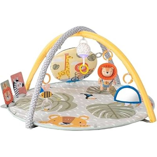 Taf Toys Savannah 360° Activity Gym with Music & Light & 20 Playful Activities, Thickly Padded with Soft Mat and a Unique “Crinkle Toy” for a Variety of Body Positioning for Newborn and Up