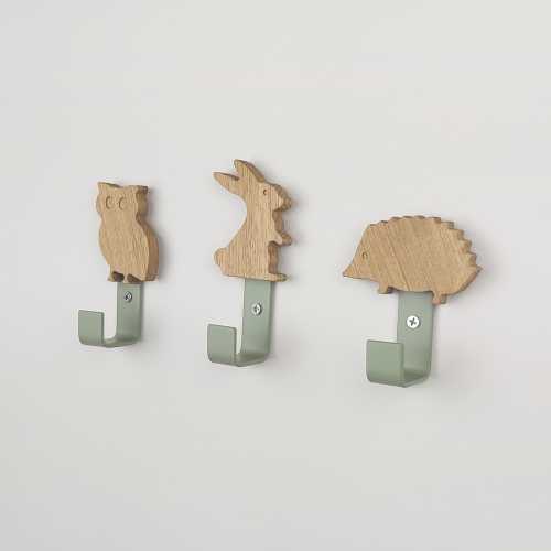 Woodland Animal Wall Hooks | Kids Bedroom Decor