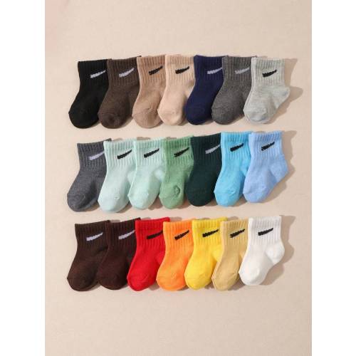 Paquete de 15 pares de calcetines elásticos de media caña de colores aleatorios de caramelo de verano casuales para niños | SHEIN USA