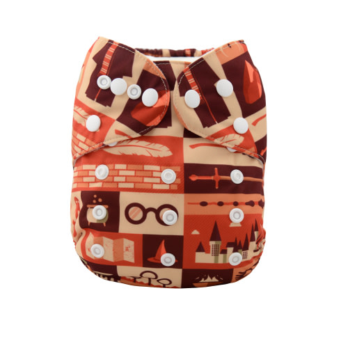 ALVABABY Positioning Cloth Diaper - One Size Adjustable Washable & Reusable Diaper for Babies and Toddlers (Harry Potter, YD03A)