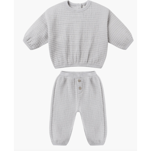 Smock Cotton Blend Top & Jogger Set
12-18M