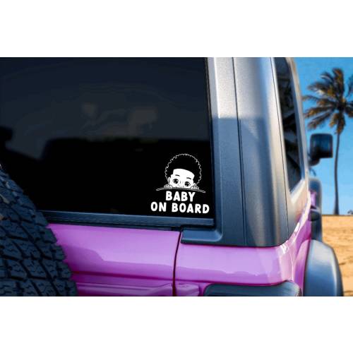 Baby On Board Car Decal | Baby On Board Sticker | Afro Car Sticker | Child On Board Sticker | Afro Baby | African Baby Decal | Baby On Board