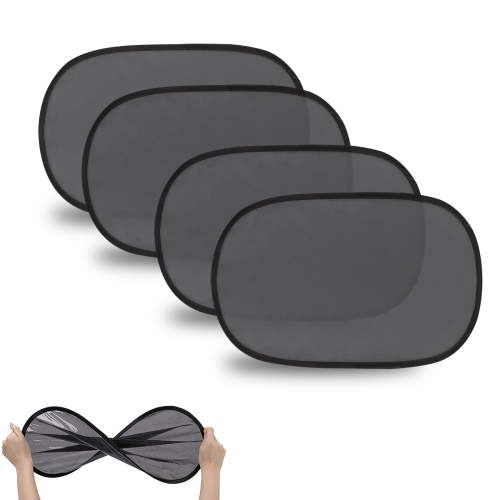 Rirool Window Sunshade for Car Side Windows, 20" x 12", Blocks 97% UV Rays, Foldable Static Cling Sun Shades for Baby and Kids, Fits Most SUVs, Sedans, Minivans, 4 Pack