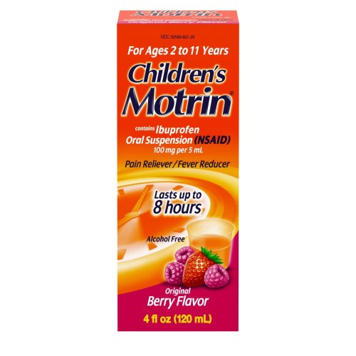 Children's Motrin Ibuprofen Pain Reliever/Fever Reducer, Dye-Free, 4 FL OZ, Berry, Original Berry
