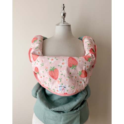 Reversible Organic Cotton baby Carrier Cover - Strawberry Garden – AEGI BLOOM
