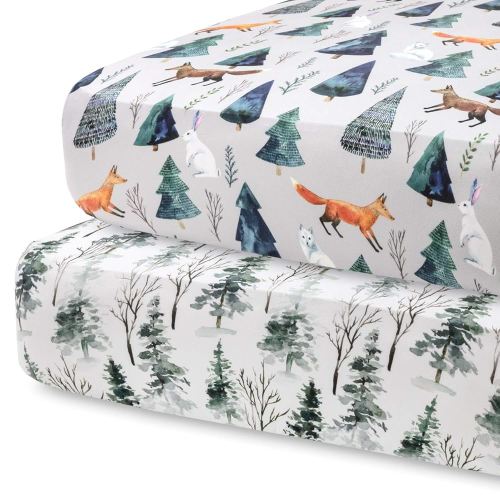 Pobi Baby - 2-Pack Fitted Crib Sheets for Boys, Girl - Baby Crib Sheet Neutral - Crib Mattress Sheet - Ultra-Soft Cotton Crib Sheets, Toddler Bed Sheets (Magical)