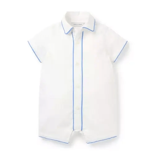 Baby White Baby Piped Romper by Janie and Jack