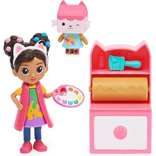 Gabby's Dollhouse, Art Studio Set with 2 Toy Figures, 2 Accessories, Delivery and Furniture Piece, Kids Toys for Ages 3 and up