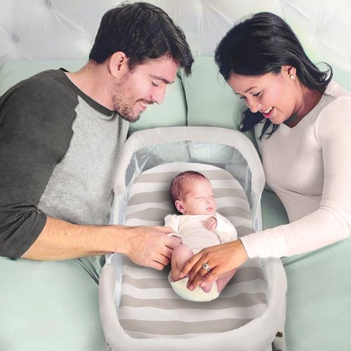 Odoland Baby Bassinet, Side Sleeper, Nestle Nest Bed Portable Breathable Lounger for Daily, Travel, Napping，29. 5 x 13. 5x6. 1 in