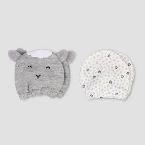 Baby Boys' 2pk Lamb Mittens - Just One You® made by carter's Gray Newborn