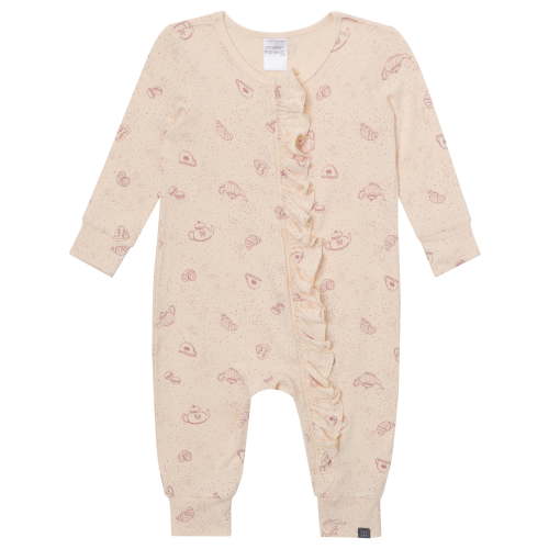 Modern Moments by Gerber Baby Girl Two-Way Zip Viscose Ruffled Coverall, Sizes Newborn - 24 Months