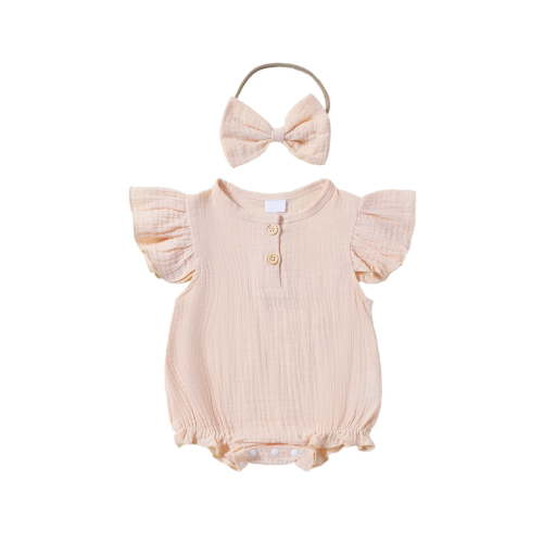 WRKEKC Baby Girl Casual Romper, Toddler Girl Summer Jumpsuit, Baby Summer Onesie Newborn Climbing Clothes Short Sleeve Thin Bag Fart Clothes