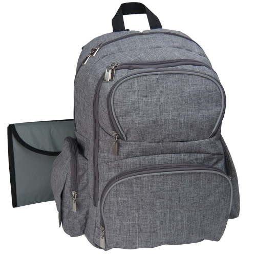 NeatPack Insulated Pockets Changing Pad Included Adjustable Shoulder Strap Backpack Diaper Bag, Grey