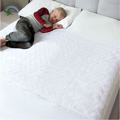 Hygge Sheets® Potty Training Pee Pads for Kids, Toddlers - 100% Waterproof, Non Slip Bed Wetting Pad for Full Size Beds - Washable, Reusable Mattress & Sheet Protector - White