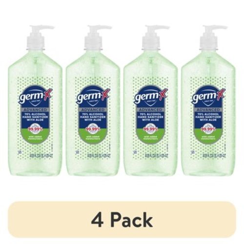 (4 pack) Germ-X Advanced Hand Sanitizer, Aloe, 1 L