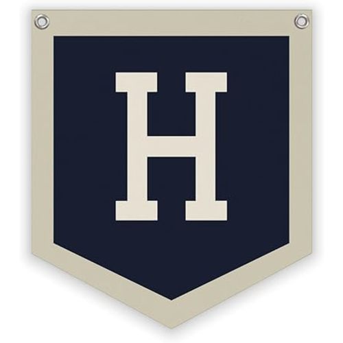 Lacama Toddler Boys Room Decor，Name Pennant Flag Banner, Vintage Baby Boy Nursery Wall Art for Toddler Bedroom Playroom Kidsroom，Baby Boy Christmas Gifts，Initial Monogram H 12x14 in