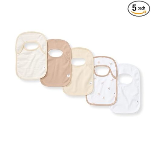 Burt’s Bees Baby Organic Baby Bibs – 100% Cotton Newborn Infant Bibs for Baby Boys & Girls