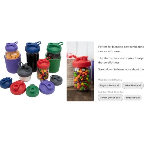 Pour & Store Shaker Lid for Mason Jar - Wide Mouth (3 pack)