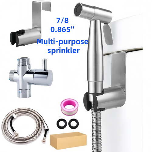 Handheld Toilet Bidet Sprayer for Toilet-Adjustable Water Pressure Control with Bidet Hose for Feminine Wash, Stainless Steel Brushed Bidet Faucet Cloth Diaper for Baby Wash