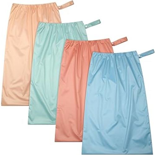 4 Pcs Reusable Diaper Pail Liner Bags for Cloth Diaper Waterproof Larger Capacity Washable Pail Liner Wet Bag with Strap for Dirty Diapers Laundry Kitchen Garbage Rubbish Cans, Morandi Colors