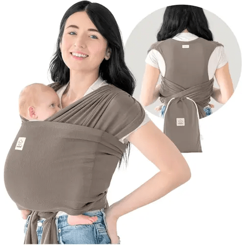 KeaBabies Baby Wrap Carrier Ring Sling - Easy to Wear, Adjustable D-Lite Baby Carrier Newborn to Toddler, Infant Carrying Shirt, Hands Free Bonding, Breathable Fabric Wearing Wrap (Copper Gray)