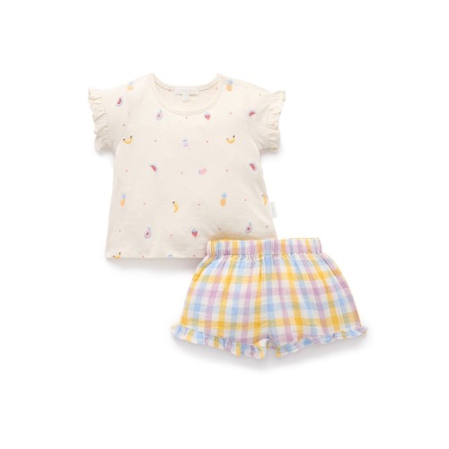 Fruity Embroidered Top & Short Set