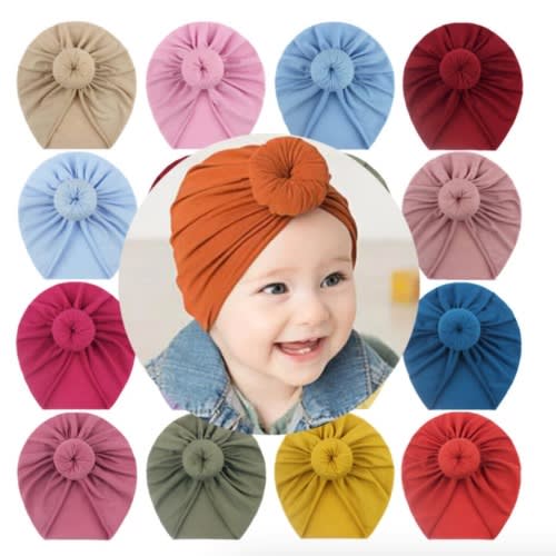 Soft Knit Baby Turban Headband | Stretchy Cotton Hat