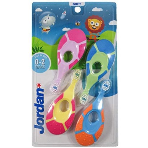 Jordan ® | Step 1 Baby Toothbrush | 0-2 Years, Soft Bristles, BPA Free | 4 Pack