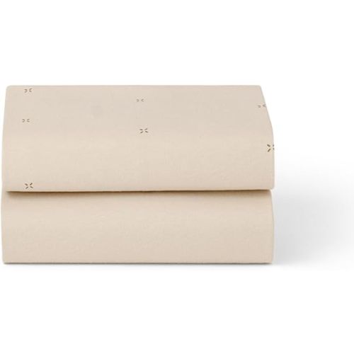 Snuz Baby Crib Sheets - Fits SnuzPod 3, 5 & Studio, 100% Jersey Cotton Baby Bassinet Sheets, Machine Washable, Tumble Dryer Safe, Breathable, Universal Fit 17”x31”, 2 Pack, Cashmere/Cross